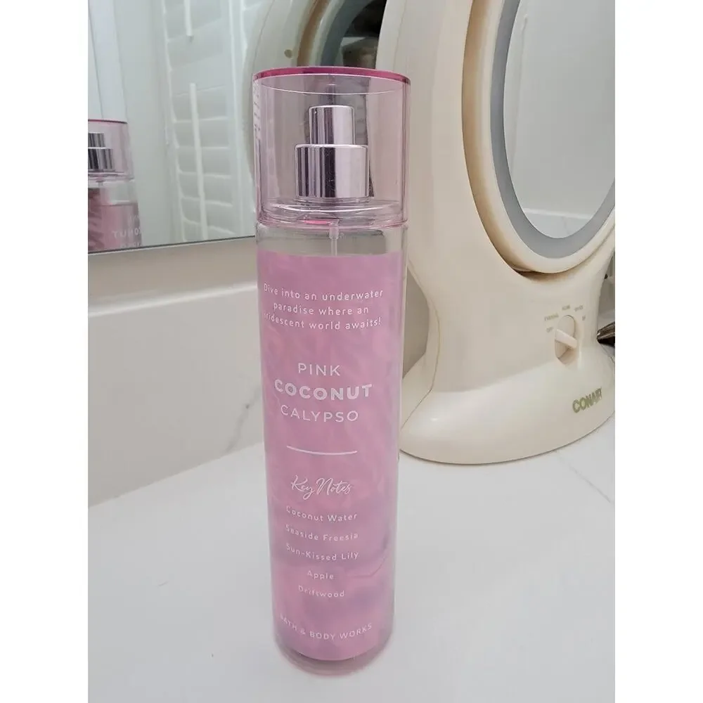 Bath and Body Works Pink Coconut Calypso Body Cream and Body Spray Set